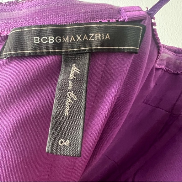 BCBGMaxAzria Jorie Violet Purple Short Mini Dress Layered Tulle Homecoming 4 - Picture 9 of 10